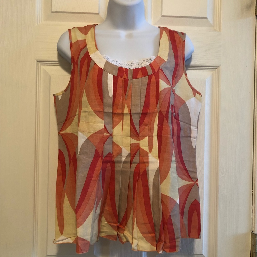 Emma James Linen Pleated Tank